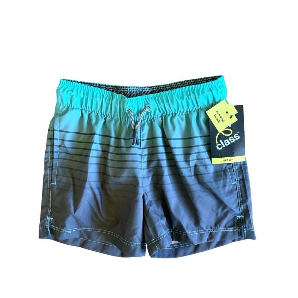 Art Class Ombre Striped UPF50+ Swim Trunks Shorts Bottoms XS 4/5 Boys NEW NWT